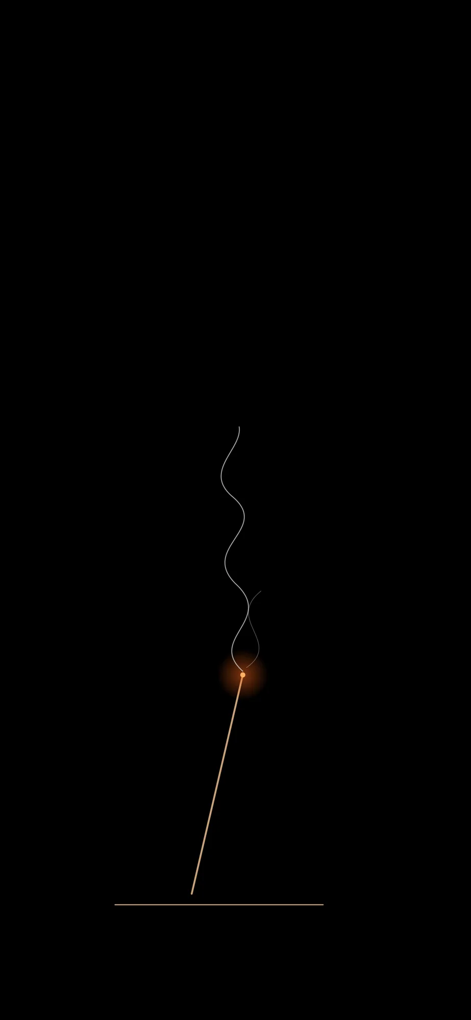 Incense Wisp: A glowing incense stick with a curling smoke wisp.