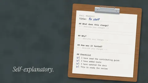 The Unfilled PR Template, developer desktop wallpaper