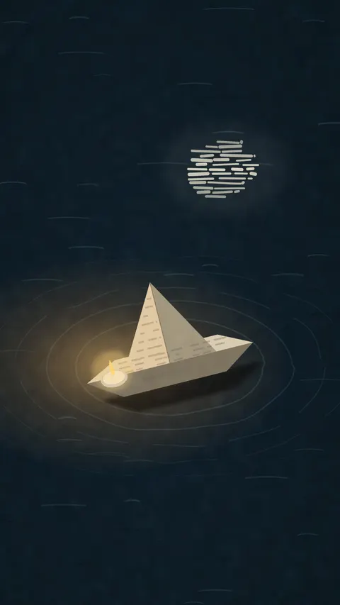 Paper Boat (Dark), duo phone wallpaper