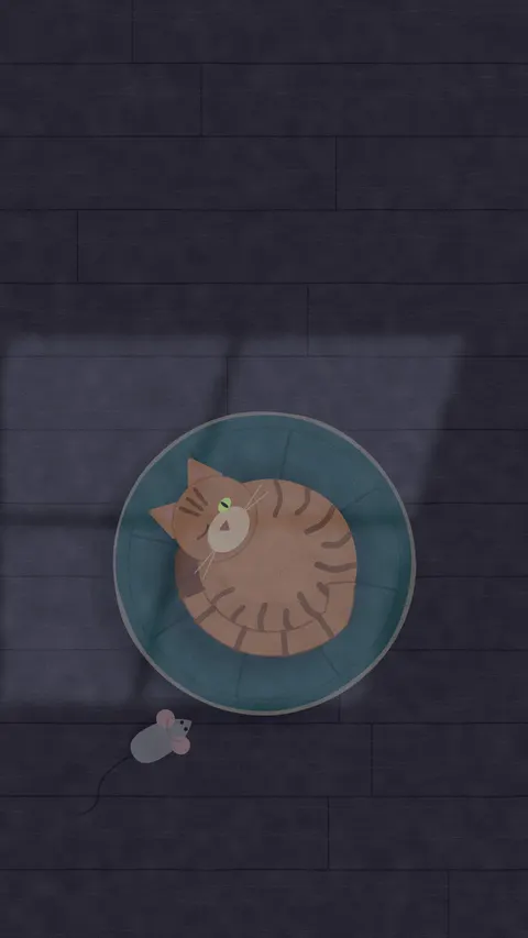 Cushion Cat (Dark), duo phone wallpaper