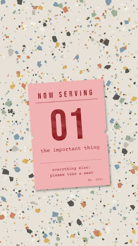 Now Serving: The Important Thing, productivity phone wallpaper
