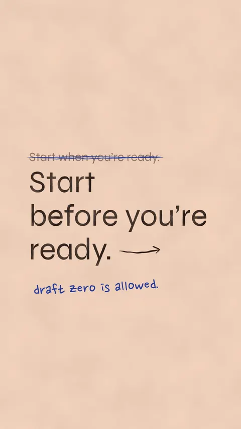 Start Before You’re Ready, productivity phone wallpaper