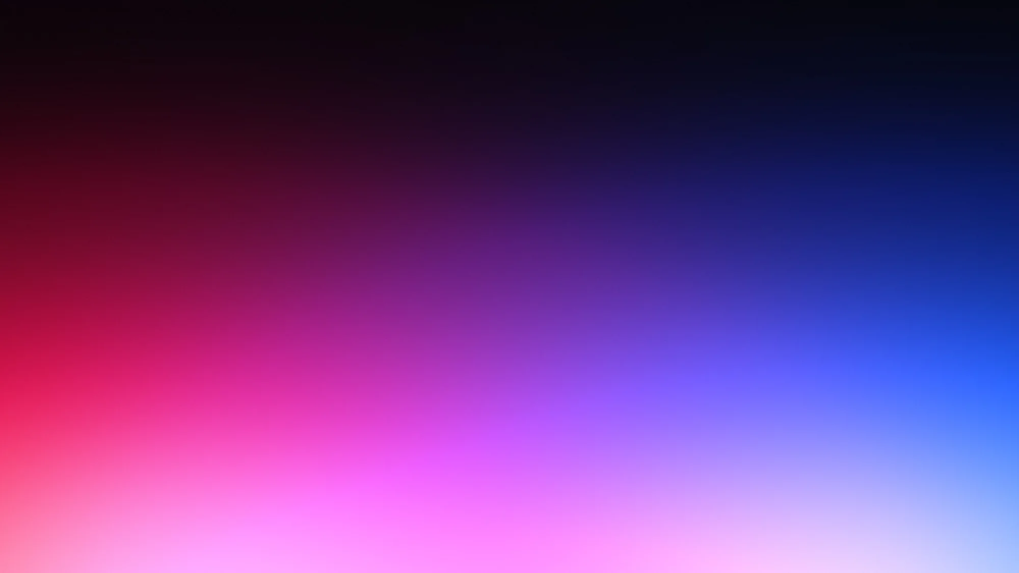 Crimson Azure Split: A black field lit by a crimson bloom on the left and an azure bloom on the right, meeting in the middle.