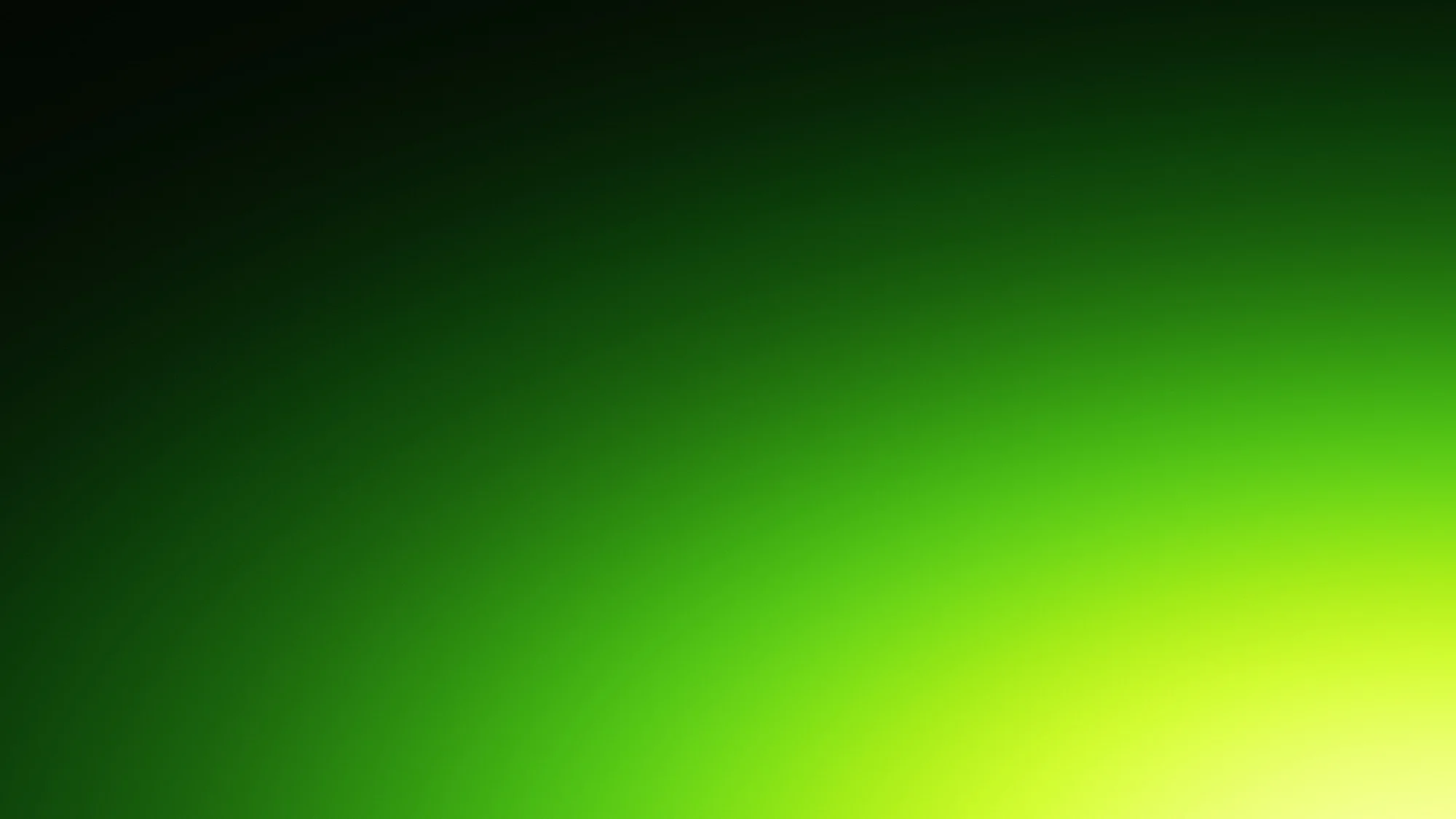 Toxic Corner: Black-green darkness with an acid green-to-yellow light flaring from the bottom-right corner.