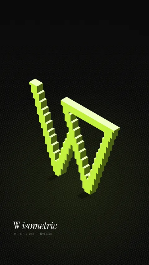 Isometric Blocks, logo phone wallpaper