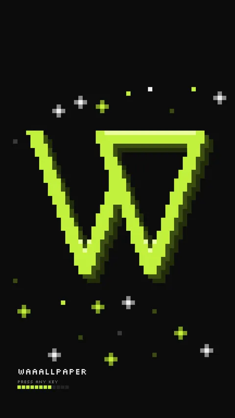 8-Bit W, logo phone wallpaper