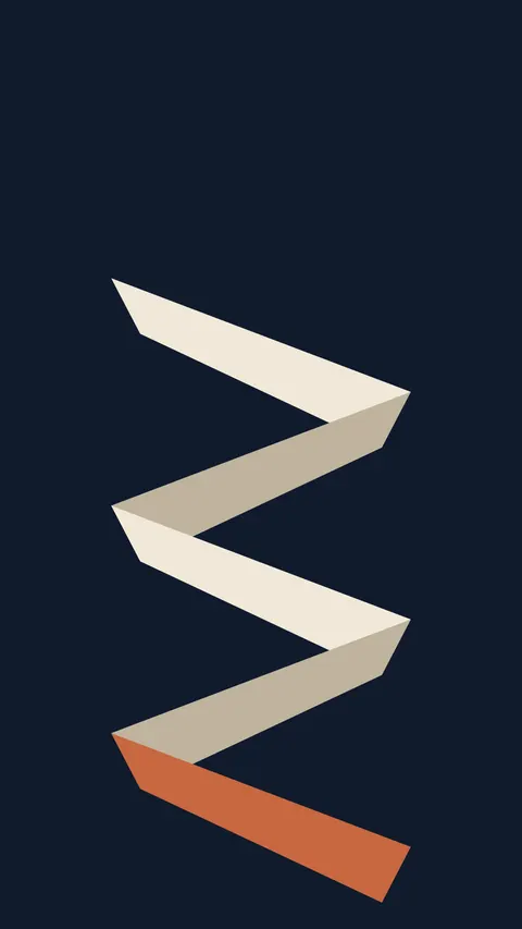 Folded Ribbon, minimal phone wallpaper