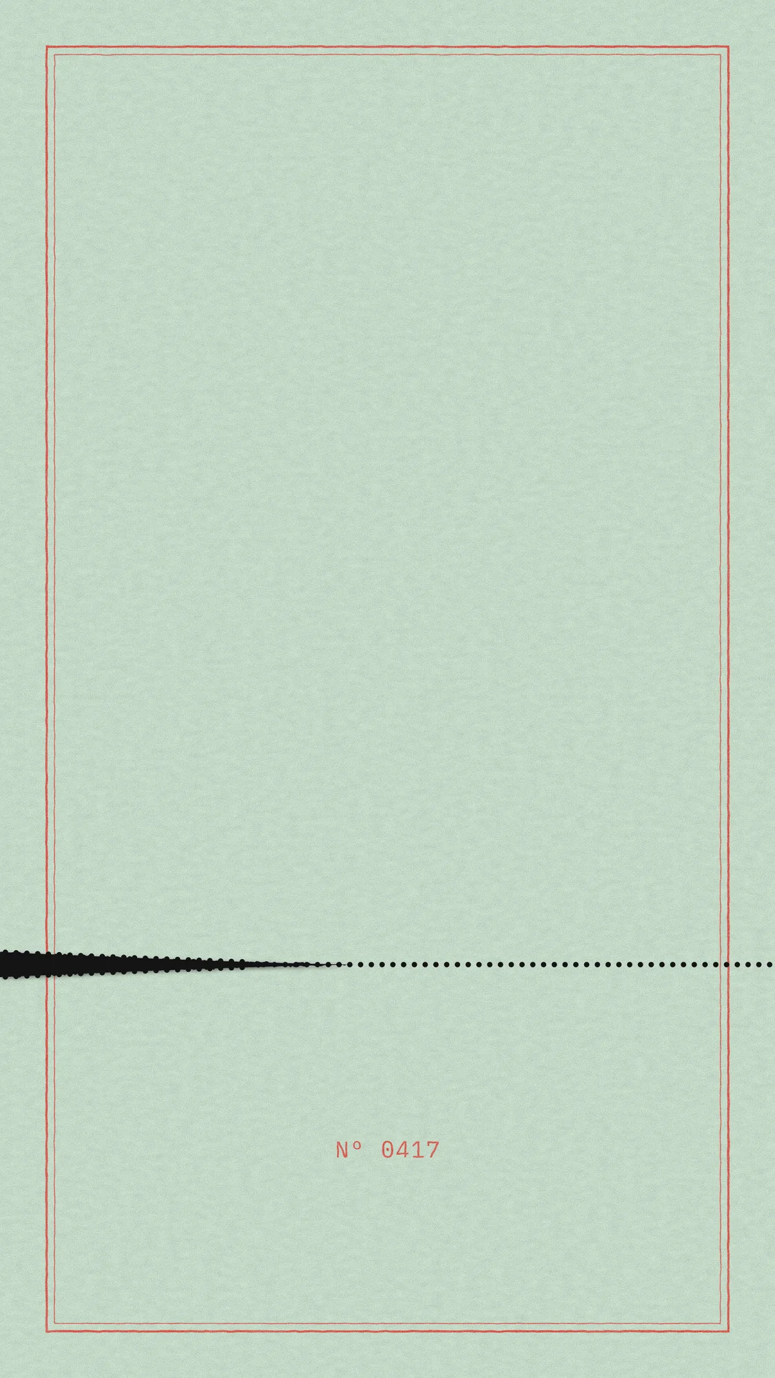 Tear Here: A mint ticket stub torn partway along its perforated line across the lower phone screen, the gap widening from one edge, with a red serial number on the stub.