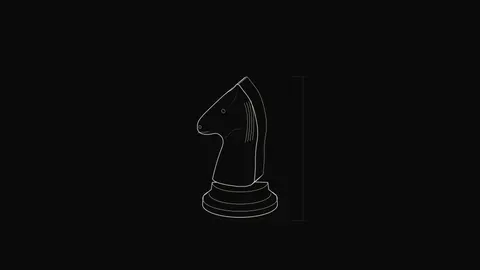 Chess Knight Outline, outline desktop wallpaper