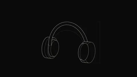 Headphones Outline, outline desktop wallpaper