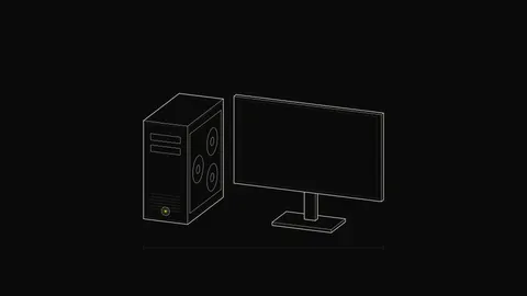 PC Tower and Monitor Outline, outline desktop wallpaper