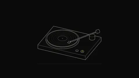Vinyl Turntable Outline, outline desktop wallpaper