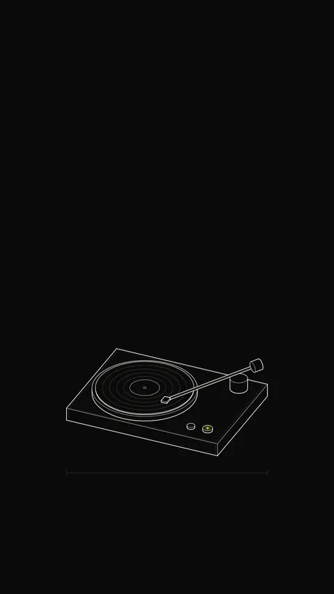 Vinyl Turntable Outline, outline phone wallpaper