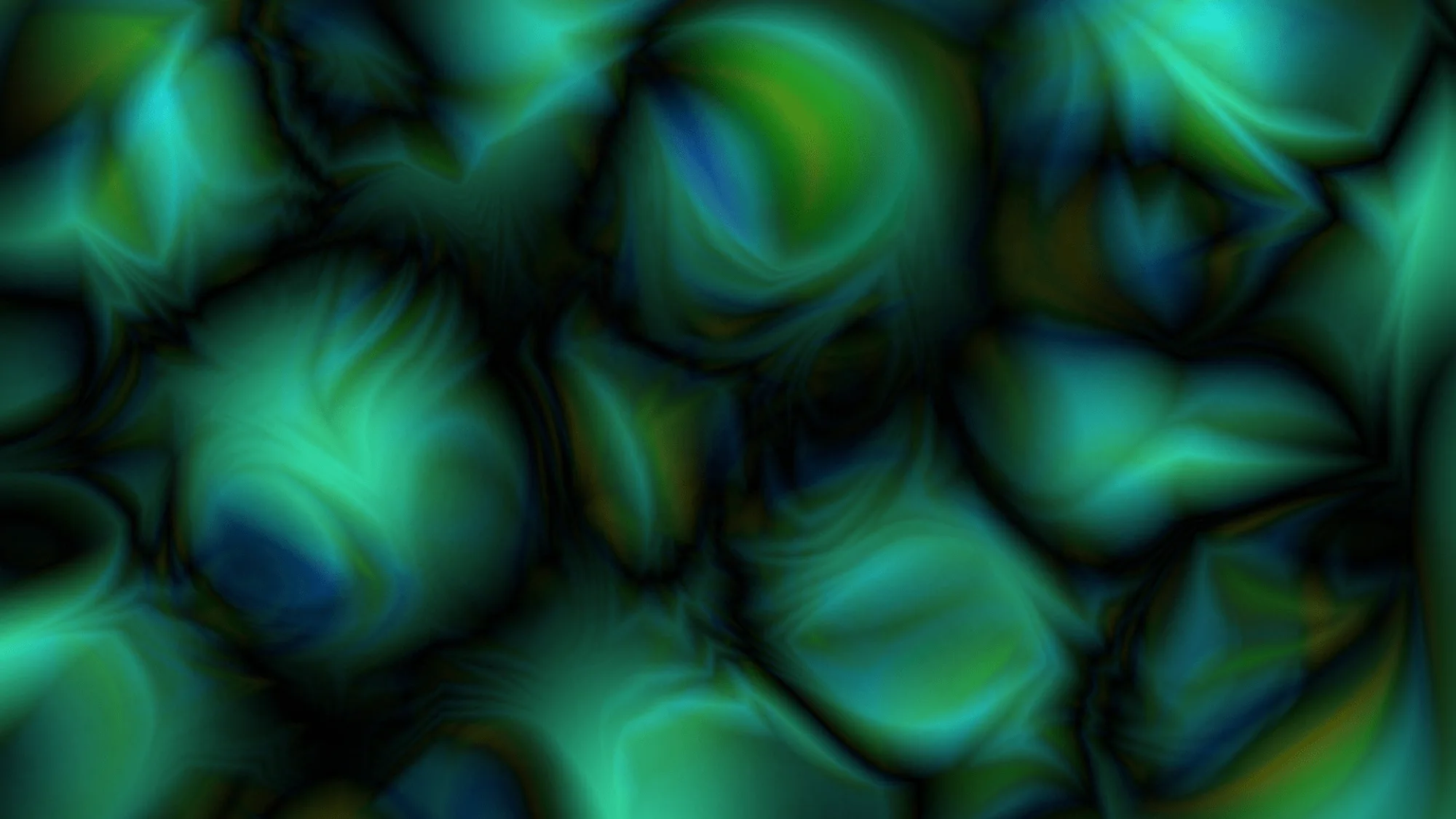 Verdant Flux: Liquid emerald and teal forms fold into each other like light through deep water.